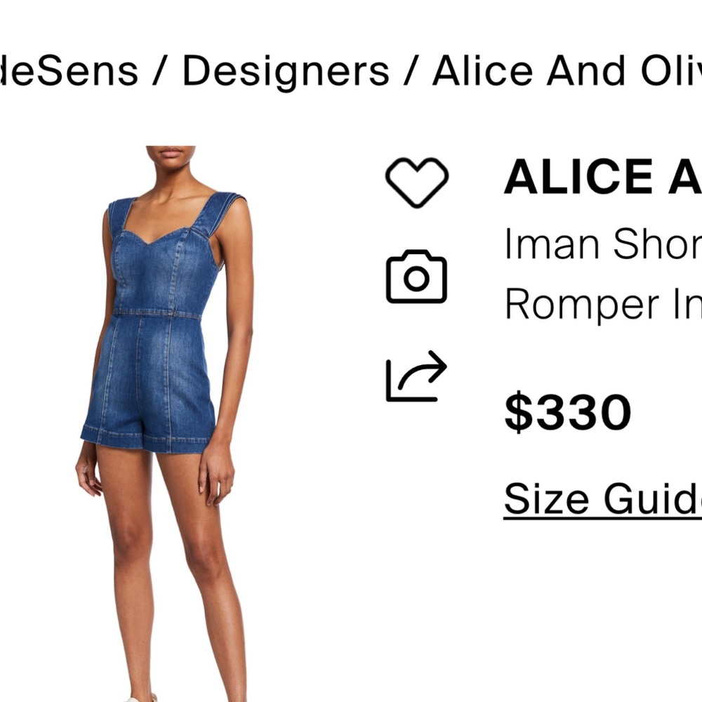 Alice and Olivia Denim Romper
